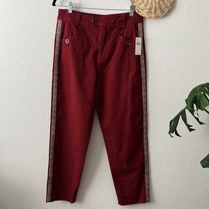 NEW Anthropologie Tapered Side Stripe Pants Size 8
